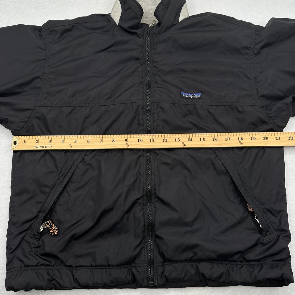 Patagonia Shelled Synchilla Jacket Black Grey Fleece Lined Bomber Women's Small - Picture 11 of 16